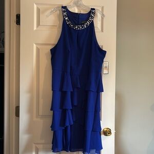 New Elegant Jessica Howard Blue Sleeveless Dress Size 24